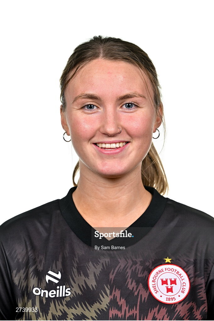 21 February 2024; Courtney Maguire poses for a portrait during a Shelbourne FC squad portraits at Tolka Park in Dublin. Photo by Sam Barnes/Sportsfile