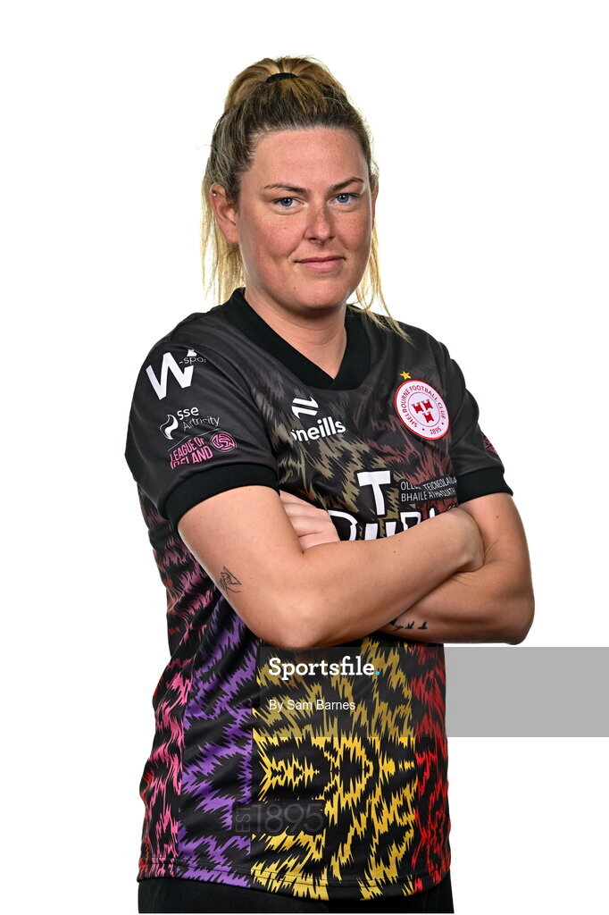 21 February 2024; Amanda McQuillan poses for a portrait during a Shelbourne FC squad portraits at Tolka Park in Dublin. Photo by Sam Barnes/Sportsfile