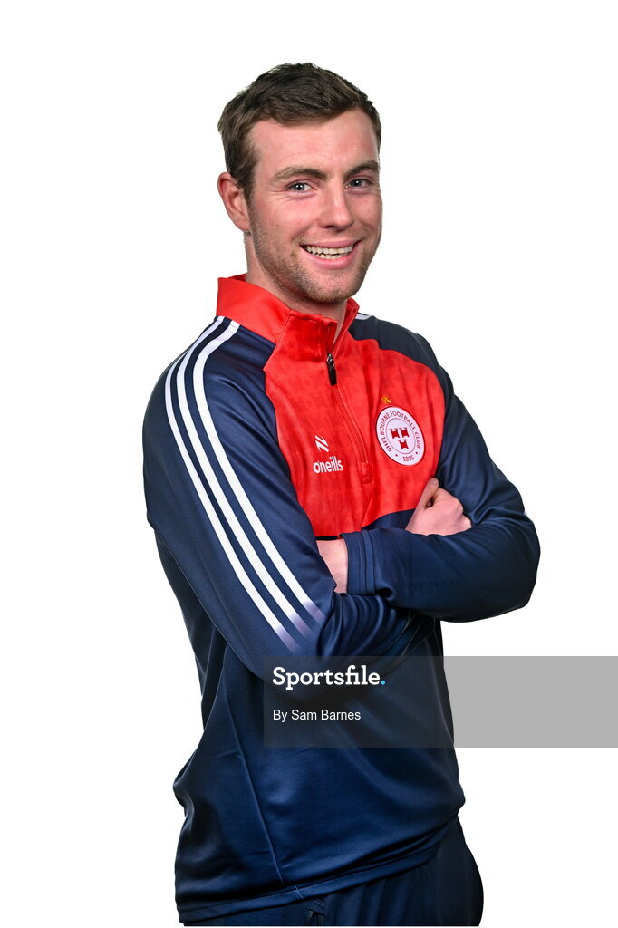 21 February 2024; Shelbourne content and social media executive Reggie O'Malley poses for a portrait during a Shelbourne FC squad portraits at Tolka Park in Dublin. Photo by Sam Barnes/Sportsfile