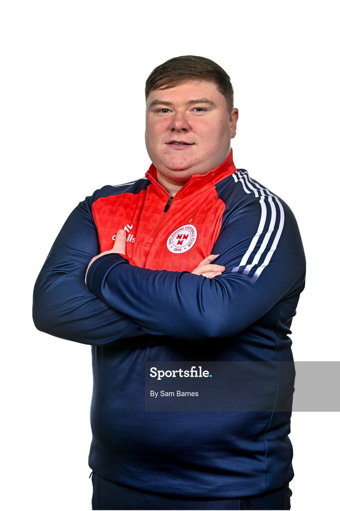 21 February 2024; Shelbourne videographer Ben Cleary poses for a portrait during a Shelbourne FC squad portraits at Tolka Park in Dublin. Photo by Sam Barnes/Sportsfile