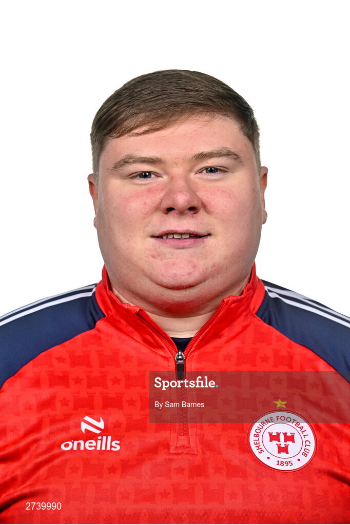 21 February 2024; Shelbourne videographer Ben Cleary poses for a portrait during a Shelbourne FC squad portraits at Tolka Park in Dublin. Photo by Sam Barnes/Sportsfile