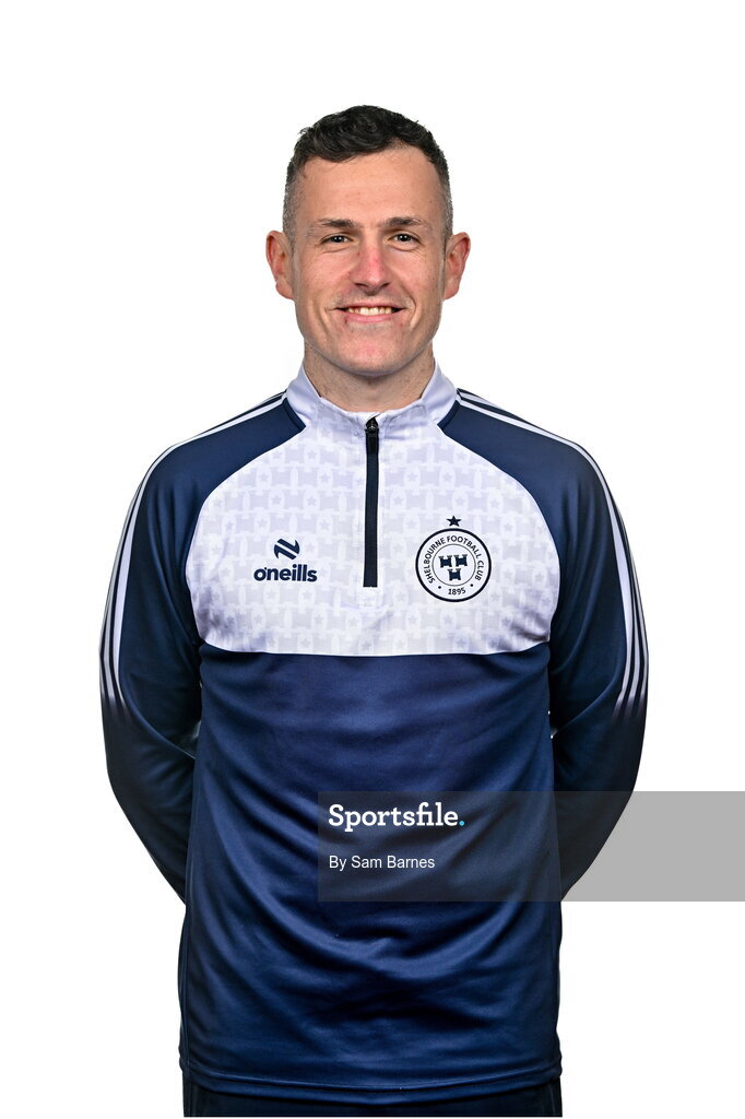 21 February 2024; Shelbourne Assistant Manager Rory Kirk poses for a portrait during a Shelbourne FC squad portraits at Tolka Park in Dublin. Photo by Sam Barnes/Sportsfile