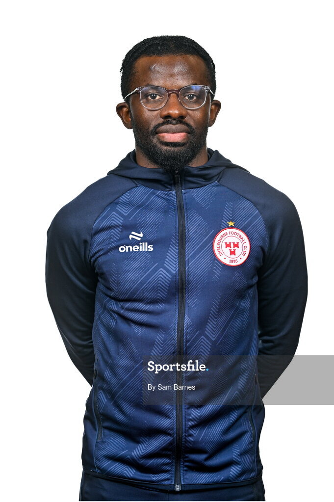 21 February 2024; Shelbourne Analyst Omishola Samuel poses for a portrait during a Shelbourne FC squad portraits at Tolka Park in Dublin. Photo by Sam Barnes/Sportsfile