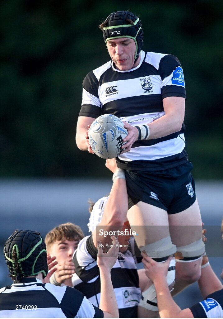 22 February 2024; Sean Killeen of Cistercian College Roscrea during the Bank of Ireland Leinster Schools Senior Cup quarter-final match between Cistercian College, Roscrea and Blackrock College at Energia Park in Dublin. Photo by Sam Barnes/Sportsfile