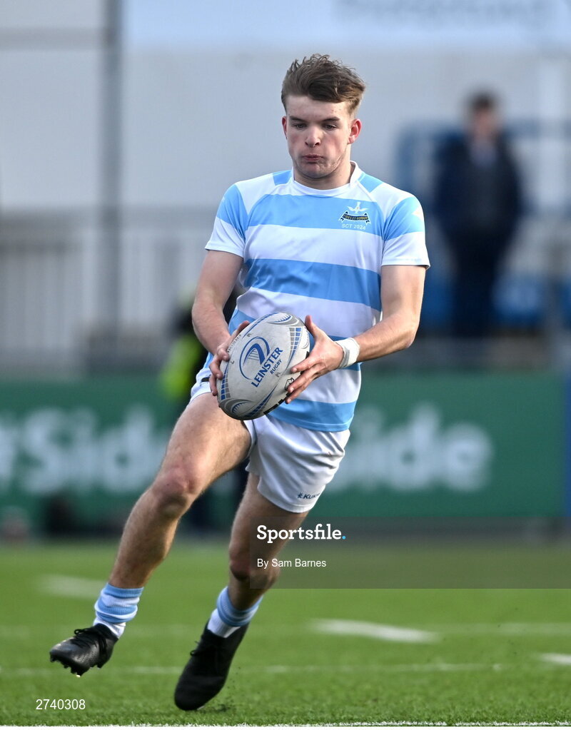 22 February 2024; Johnny O'Sullivan of Blackrock College during the Bank of Ireland Leinster Schools Senior Cup quarter-final match between Cistercian College, Roscrea and Blackrock College at Energia Park in Dublin. Photo by Sam Barnes/Sportsfile