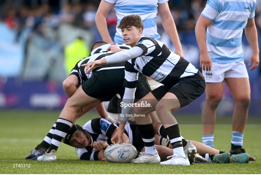 22 February 2024; Aaron Moloney of Cistercian College Roscrea during the Bank of Ireland Leinster Schools Senior Cup quarter-final match between Cistercian College, Roscrea and Blackrock College at Energia Park in Dublin. Photo by Sam Barnes/Sportsfile