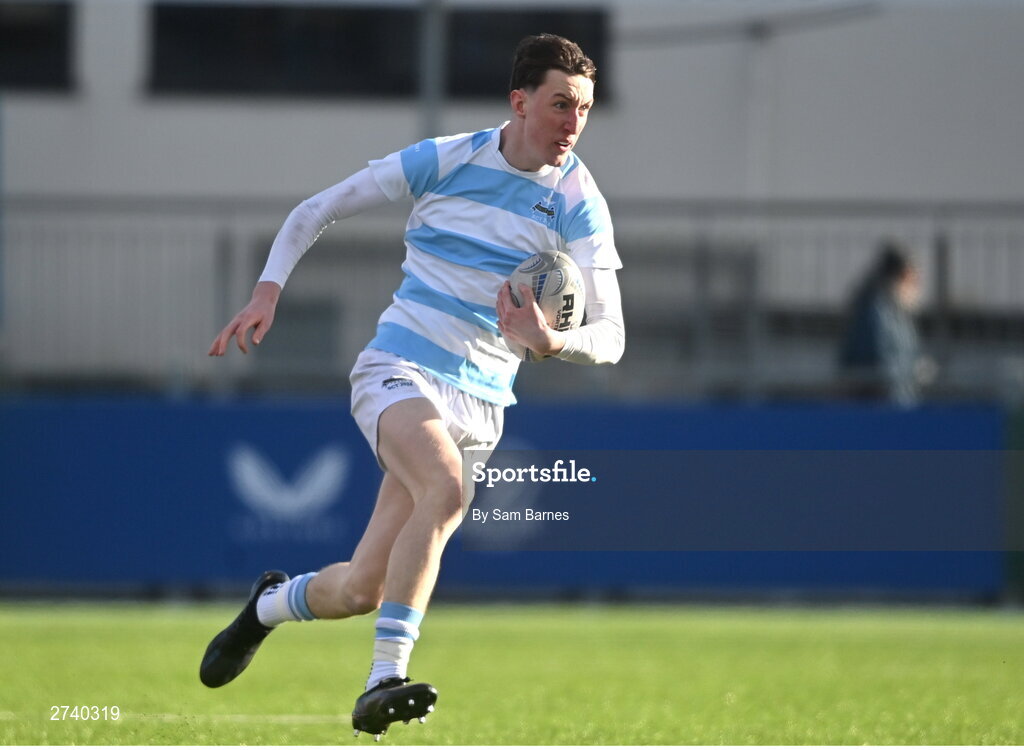 22 February 2024; Brian O'Flaherty of Blackrock College during the Bank of Ireland Leinster Schools Senior Cup quarter-final match between Cistercian College, Roscrea and Blackrock College at Energia Park in Dublin. Photo by Sam Barnes/Sportsfile