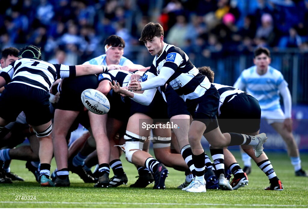 22 February 2024; Aaron Moloney of Cistercian College Roscrea during the Bank of Ireland Leinster Schools Senior Cup quarter-final match between Cistercian College, Roscrea and Blackrock College at Energia Park in Dublin. Photo by Sam Barnes/Sportsfile
