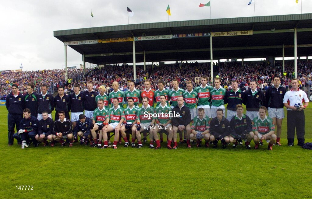 18 July 2004; The Mayo panel. Bank of Ireland Connacht Senior Football Championship Final, Mayo v Roscommon, McHale Park, Castlebar, Co. Mayo. Picture credit; Pat Murphy / SPORTSFILE