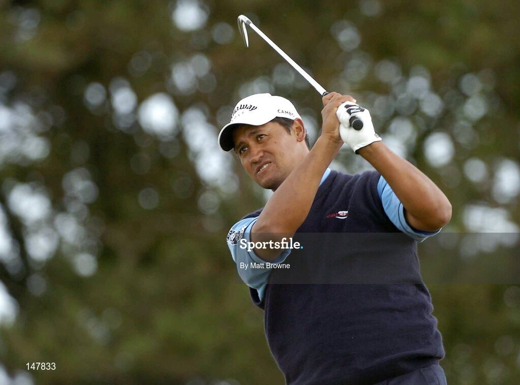21 July 2004; Michael Campbell watches his tee shot from the 17th tee box during the first round. Nissan Irish Open Golf Championship, County Louth Golf Club, Baltray, Co. Louth. Picture credit; Matt Browne / SPORTSFILE
