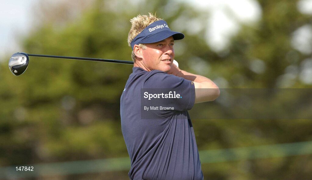 21 July 2004; Darren Clarke watches his drive from the 11th tee box during the first round. Nissan Irish Open Golf Championship, County Louth Golf Club, Baltray, Co. Louth. Picture credit; Matt Browne / SPORTSFILE