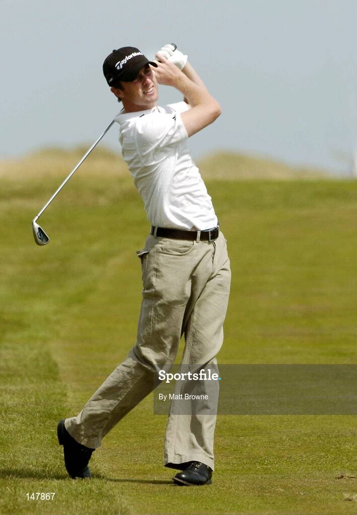 21 July 2004; Daniel Sugrue watches his second shot from the 10th fairway during the first round. Nissan Irish Open Golf Championship, County Louth Golf Club, Baltray, Co. Louth. Picture credit; Matt Browne / SPORTSFILE