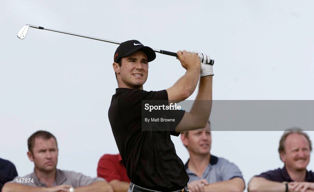 21 July 2004; Trevor Immelman watches his tee shot from the 5th tee box during the first round. Nissan Irish Open Golf Championship, County Louth Golf Club, Baltray, Co. Louth. Picture credit; Matt Browne / SPORTSFILE