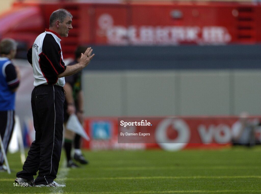 17 July 2004; Mickey Harte, Tyrone manager. Bank of Ireland Senior Football Championship Qualifier, Round 3, Tyrone v Galway, Croke Park, Dublin. Picture credit; Damien Eagers / SPORTSFILE