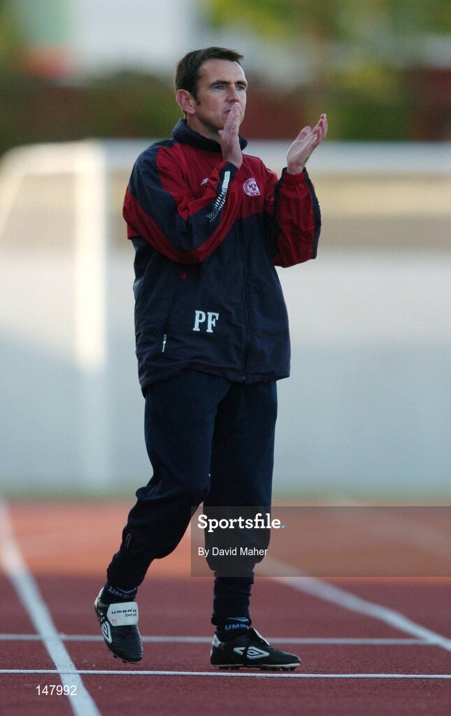 14 July 2004; Pat Fenlon, Shelbourne manager. Champions League, Qualifying Round, KR Reykjavik v Shelbourne, KR stadium, Reykjavik, Iceland. Picture credit; David Maher / SPORTSFILE