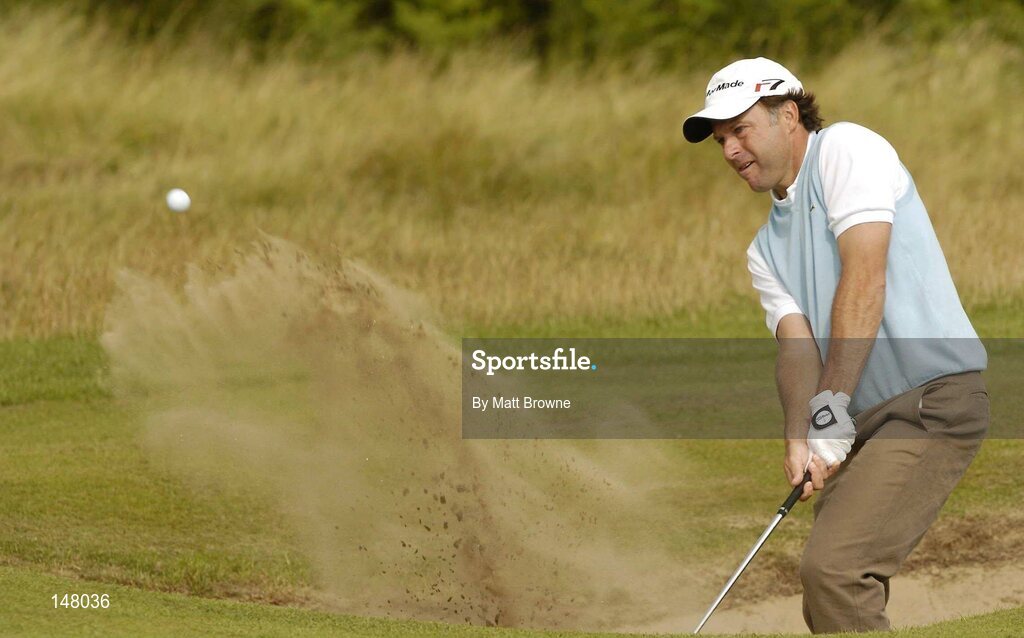 23 July 2004; Jean Francois Remesy plays from the bunker onto the 10th green during the second round. Nissan Irish Open Golf Championship, County Louth Golf Club, Baltray, Co. Louth. Picture credit; Matt Browne / SPORTSFILE