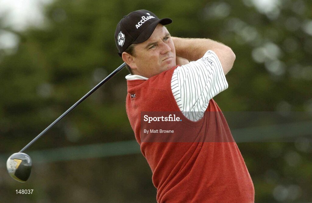 23 July 2004; Gary Murphy watches his drive from the 11th tee box during the second round. Nissan Irish Open Golf Championship, County Louth Golf Club, Baltray, Co. Louth. Picture credit; Matt Browne / SPORTSFILE