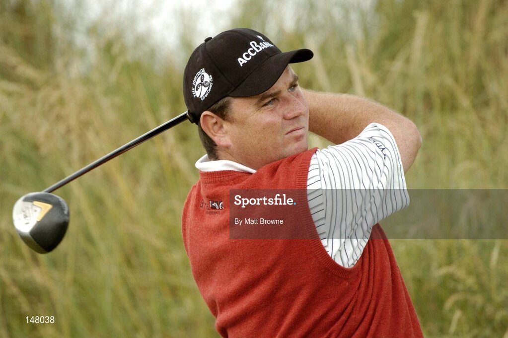 23 July 2004; Gary Murphy watches his drive from the 13th tee box during the second round. Nissan Irish Open Golf Championship, County Louth Golf Club, Baltray, Co. Louth. Picture credit; Matt Browne / SPORTSFILE