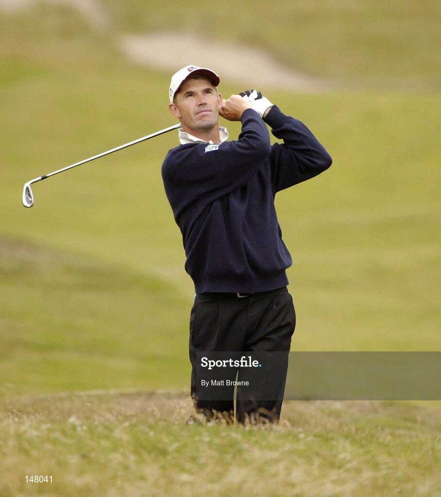23 July 2004; Padraig Harrington watches his second shot from the rough on the 13th fairway during the second round. Nissan Irish Open Golf Championship, County Louth Golf Club, Baltray, Co. Louth. Picture credit; Matt Browne / SPORTSFILE