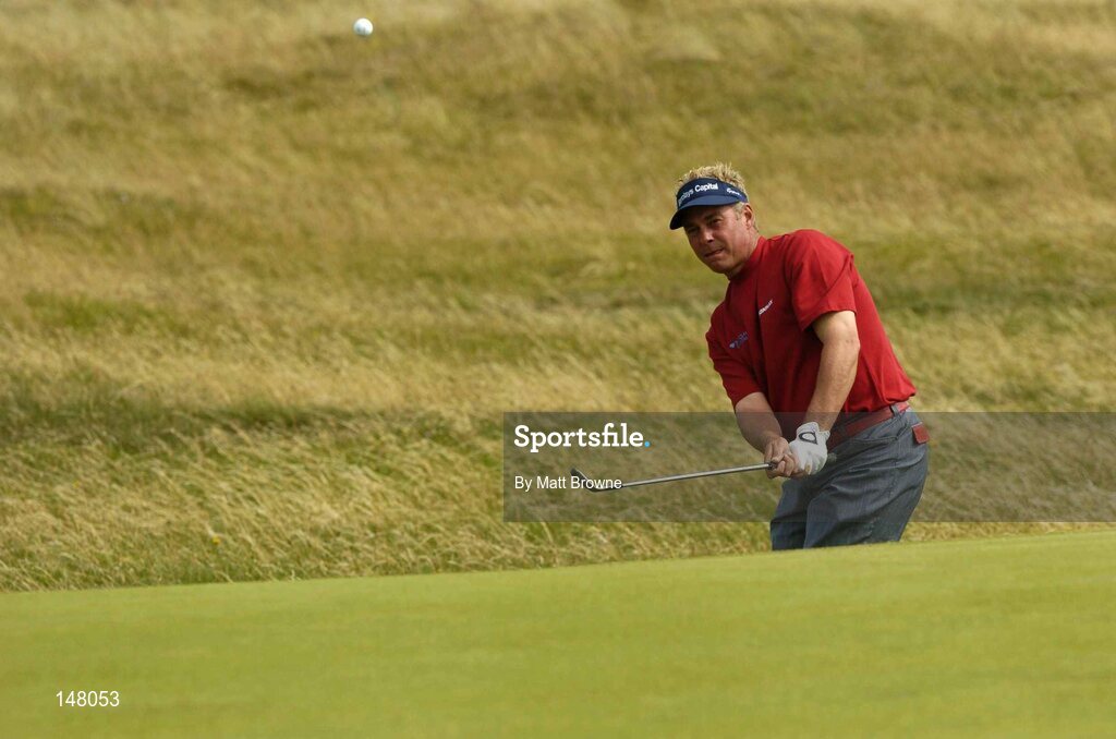 23 July 2004; Darren Clarke pitches onto the 6th green during the second round. Nissan Irish Open Golf Championship, County Louth Golf Club, Baltray, Co. Louth. Picture credit; Matt Browne / SPORTSFILE