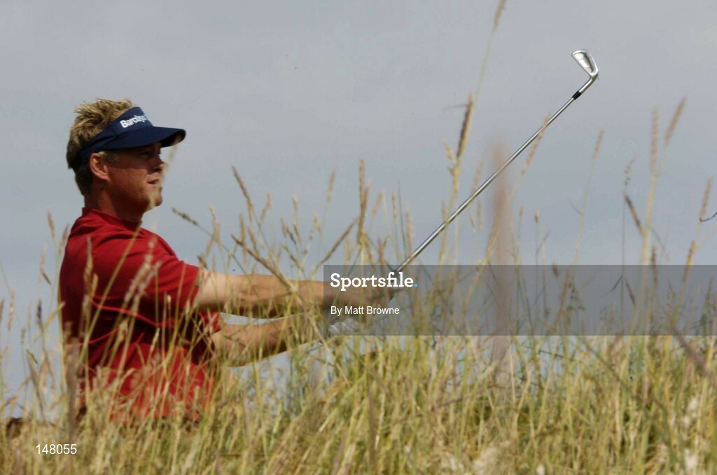 23 July 2004; Darren Clarke watches his tee shot from the 5th tee box during the second round. Nissan Irish Open Golf Championship, County Louth Golf Club, Baltray, Co. Louth. Picture credit; Matt Browne / SPORTSFILE