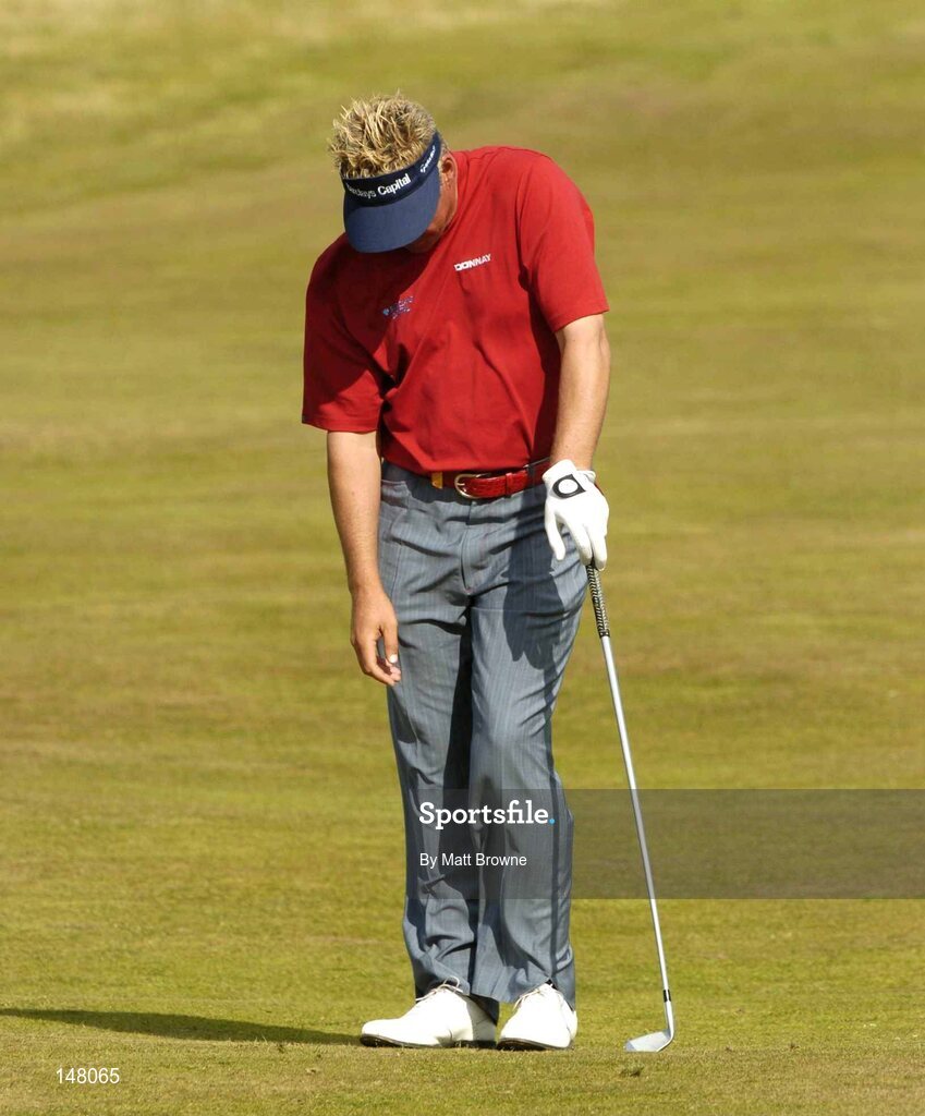 23 July 2004; Darren Clarke pictured after he had played a bad pitch shot from the 9th fairway during the second round. Nissan Irish Open Golf Championship, County Louth Golf Club, Baltray, Co. Louth. Picture credit; Matt Browne / SPORTSFILE