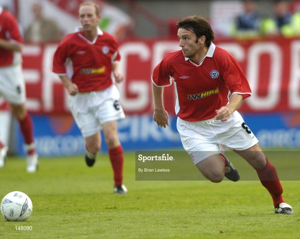 21 July 2004; Stuart Byrne, Shelbourne. UEFA Champions League 1st Qualifying Round, Second Leg, Shelbourne v KR Reykjavik, Tolka Park, Dublin. Picture credit; Brian Lawless / SPORTSFILE
