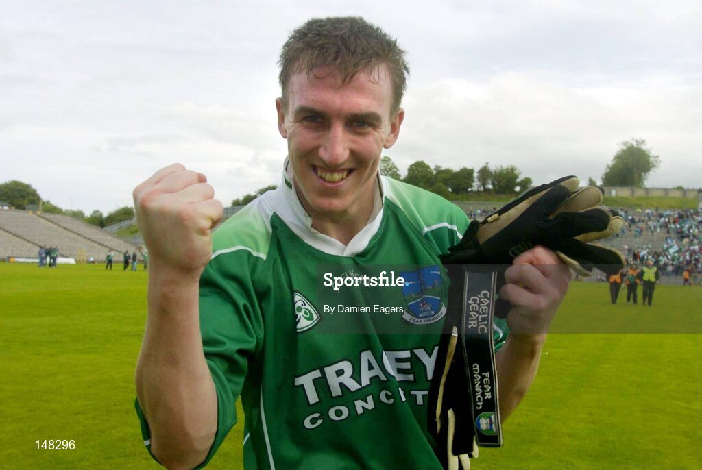 24 July 2004; Fermanagh's Shane Goan celebrates after victory over Donegal. Bank of Ireland Senior Football Championship Qualifier, Round 4, Fermanagh v Donegal, Tighernach's Park, Clones. Co. Monaghan. Picture credit; Damien Eagers / SPORTSFILE