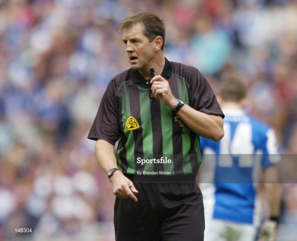 24 July 2004; Referee Michael Monahan during the game. Bank of Ireland Leinster Senior Football Championship Final Replay, Westmeath v Laois, Croke Park, Dublin. Picture credit; Brendan Moran / SPORTSFILE