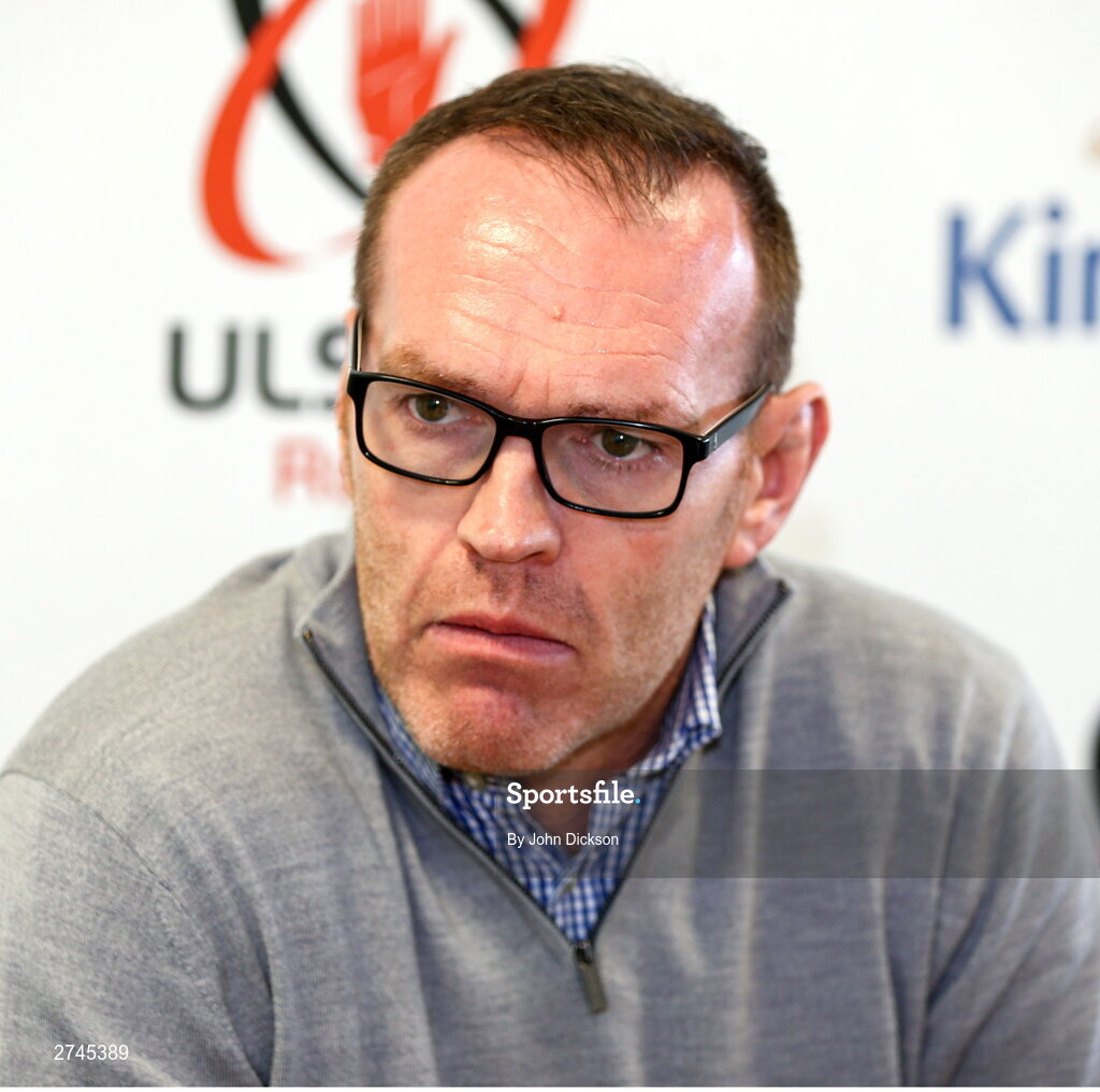 26 February 2024; Ulster Rugby Chief Executive Officer Jonny Petrie during a Ulster rugby media conference at Kingspan Stadium in Belfast. Photo by John Dickson/Sportsfile