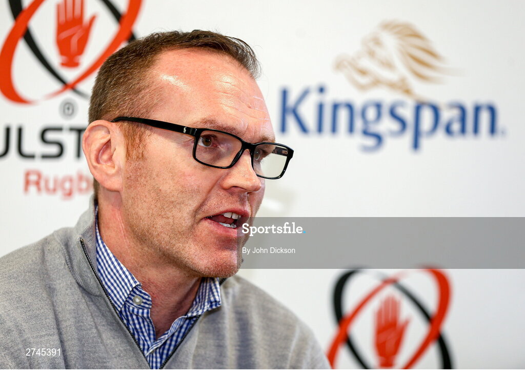 26 February 2024; Ulster Rugby Chief Executive Officer Jonny Petrie during a Ulster rugby media conference at Kingspan Stadium in Belfast. Photo by John Dickson/Sportsfile
