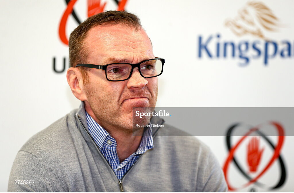 26 February 2024; Ulster Rugby Chief Executive Officer Jonny Petrie during a Ulster rugby media conference at Kingspan Stadium in Belfast. Photo by John Dickson/Sportsfile