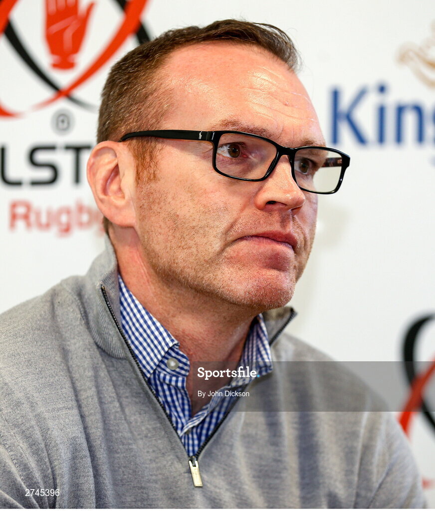 26 February 2024; Ulster Rugby Chief Executive Officer Jonny Petrie during a Ulster rugby media conference at Kingspan Stadium in Belfast. Photo by John Dickson/Sportsfile