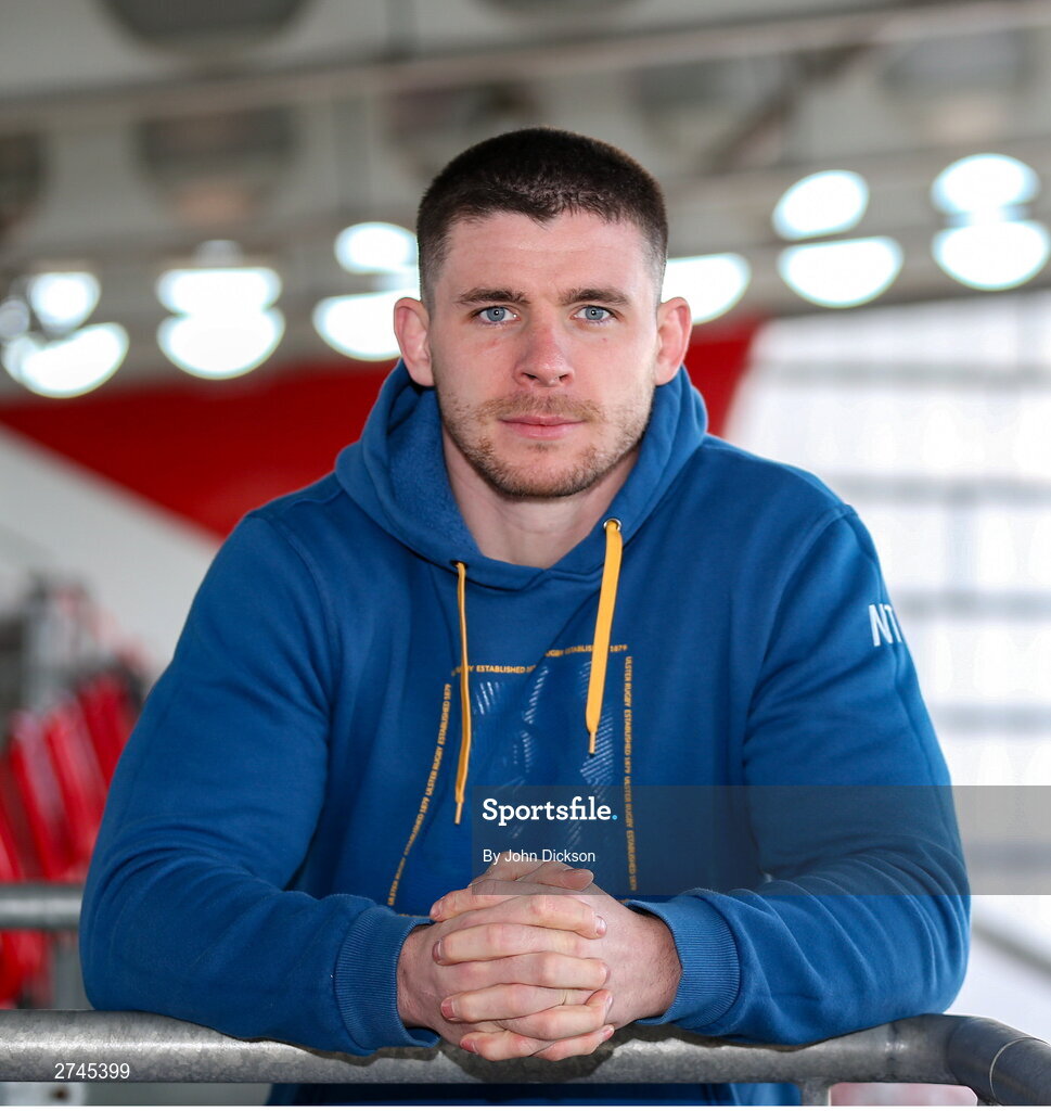 26 February 2024; Nick Timoney during a Ulster rugby media conference at Kingspan Stadium in Belfast. Photo by John Dickson/Sportsfile