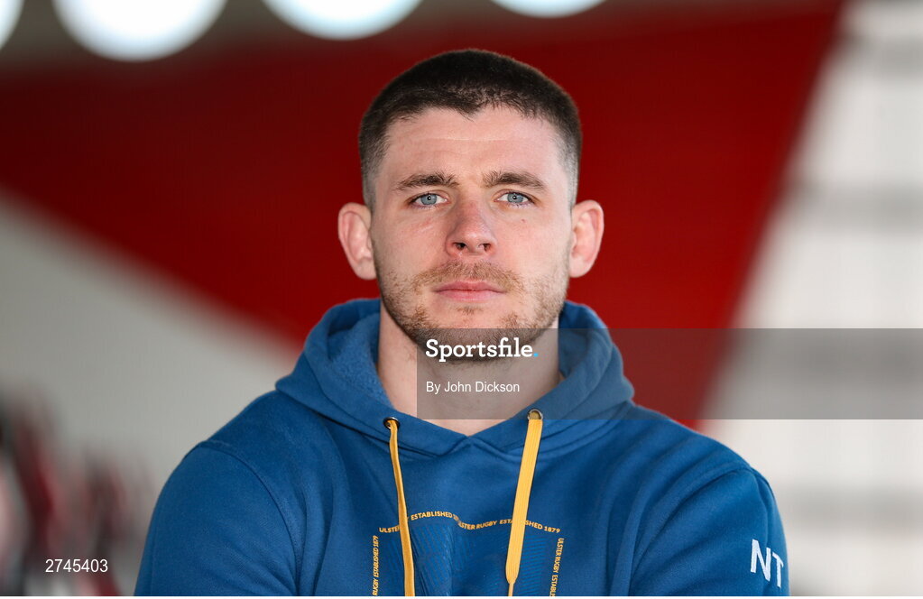 26 February 2024; Nick Timoney during a Ulster rugby media conference at Kingspan Stadium in Belfast. Photo by John Dickson/Sportsfile
