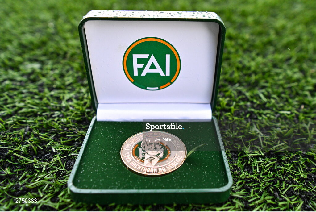 2 March 2024; A general view of the winners medal before the 2024 Women's President's Cup match between Athlone Town and Peamount United at Athlone Town Stadium in Athlone, Westmeath. Photo by Tyler Miller/Sportsfile