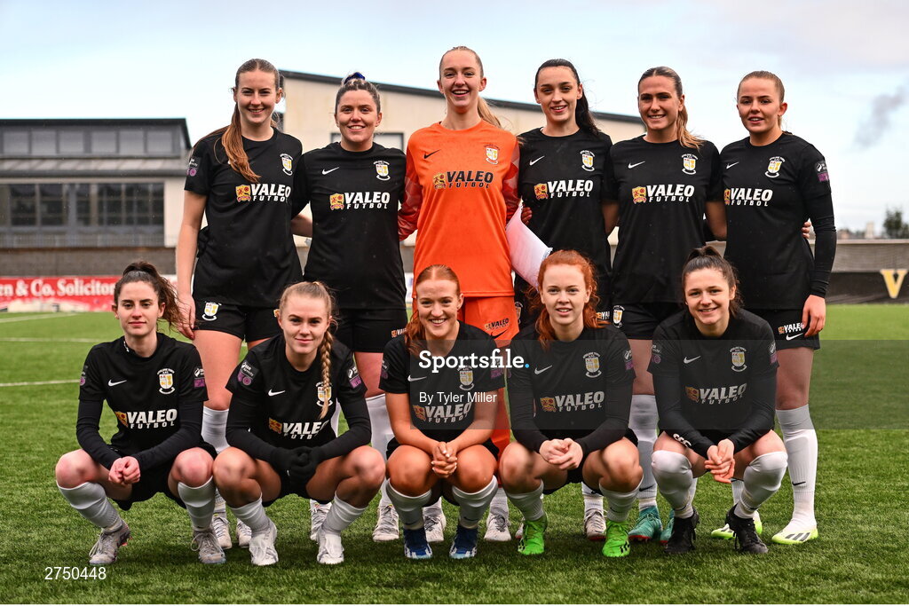 2 March 2024; The Athlone Town squad pose for a team photograph before the 2024 Women's President's Cup match between Athlone Town and Peamount United at Athlone Town Stadium in Athlone, Westmeath. Photo by Tyler Miller/Sportsfile