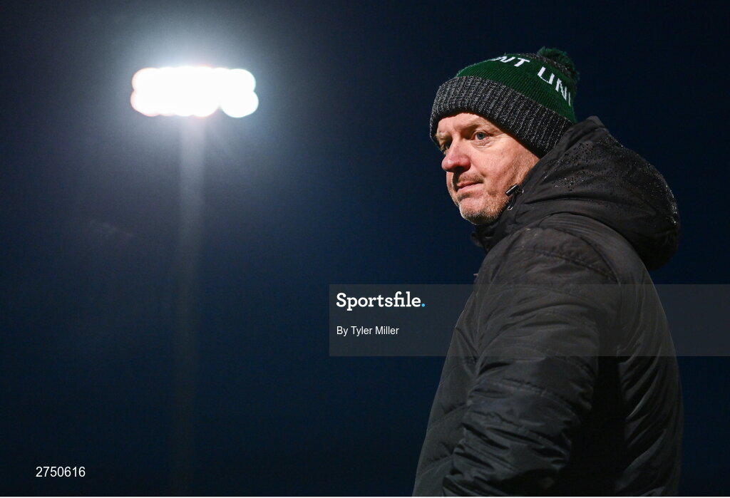 2 March 2024; Peamount United manager James O'Callaghan during the 2024 Women's President's Cup match between Athlone Town and Peamount United at Athlone Town Stadium in Athlone, Westmeath. Photo by Tyler Miller/Sportsfile