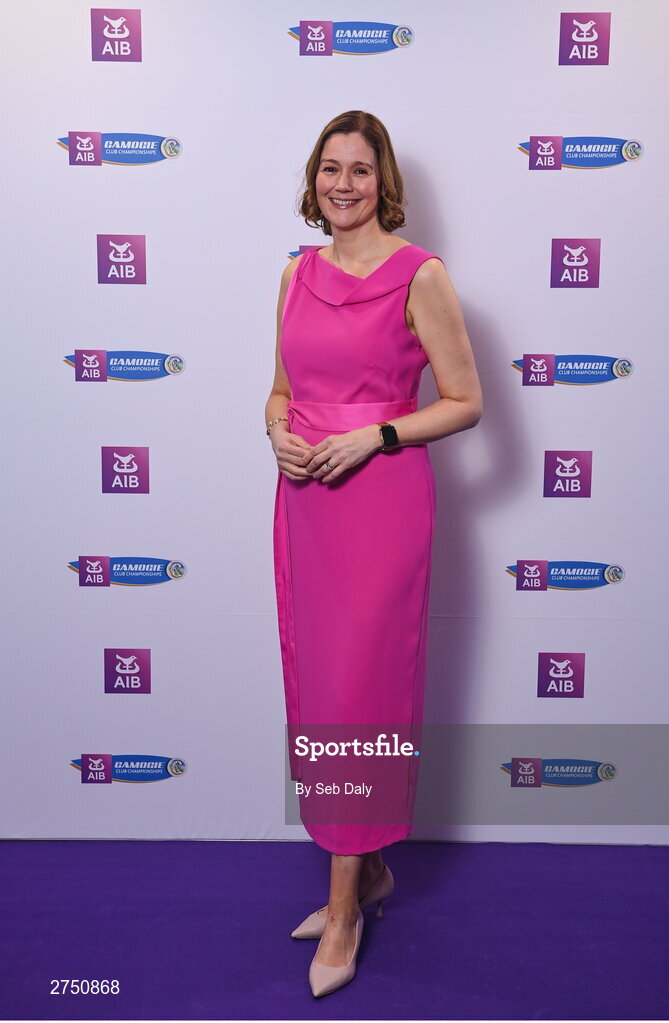 2 March 2024; Host and MC Grainne McElwain on arrival at the AIB Camogie Club Player Awards at Croke Park in Dublin. Photo by Seb Daly/Sportsfile