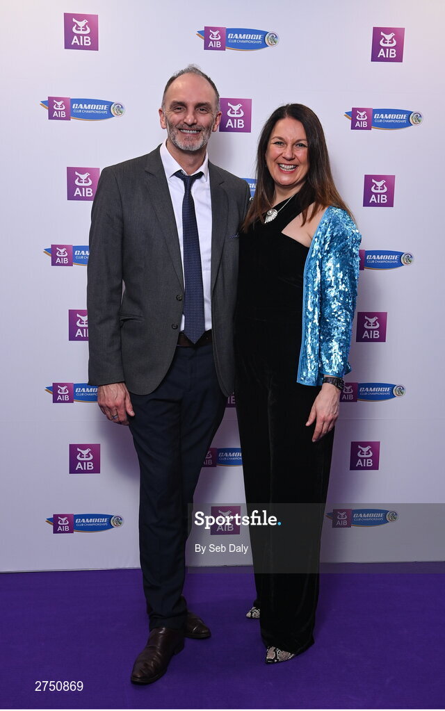 2 March 2024; Sinead McNulty and Darren Mooney on arrival at the AIB Camogie Club Player Awards at Croke Park in Dublin. Photo by Seb Daly/Sportsfile