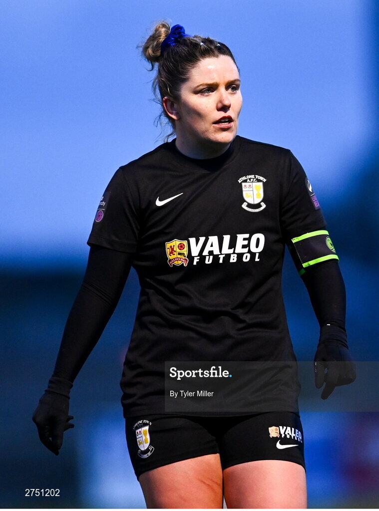 2 March 2024; Laurie Ryan of Athlone Town during the 2024 Women's President's Cup match between Athlone Town and Peamount United at Athlone Town Stadium in Athlone, Westmeath. Photo by Tyler Miller/Sportsfile