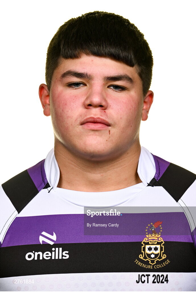 15 March 2024; Rowan Balamash during a Terenure College squad portrait session ahead of their Bank of Ireland Leinster Schools Junior Cup Final. Photo by Ramsey Cardy/Sportsfile
