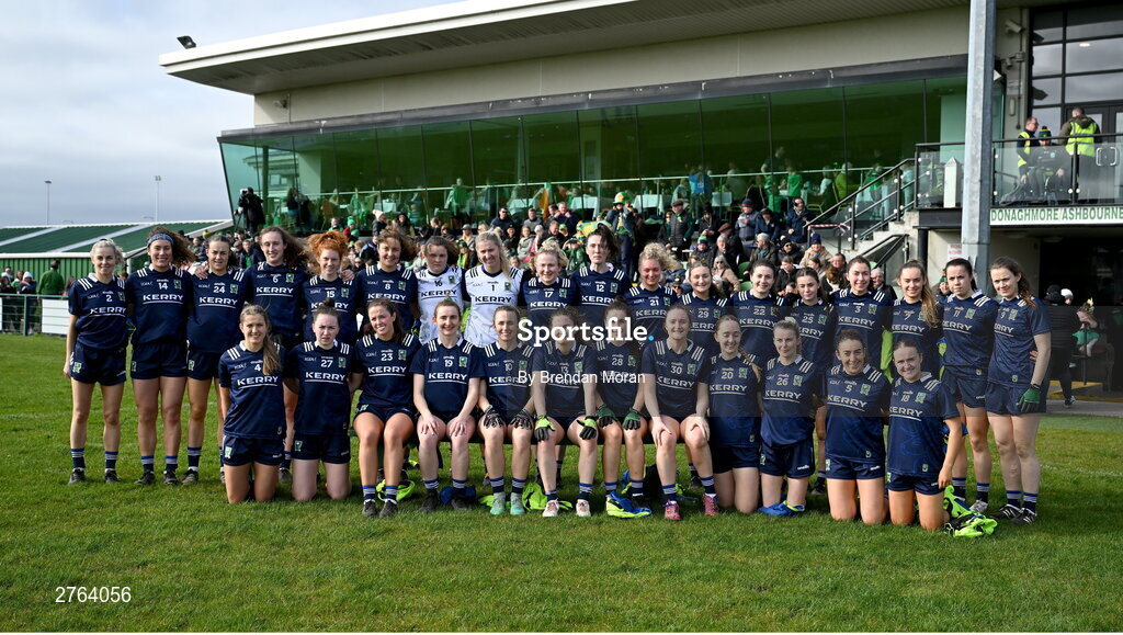 17 March 2024; The Kerry panel before the Lidl LGFA National League Division 1 Round 6 match between Meath and Kerry at Donaghmore Ashbourne GAA Club in Ashbourne, Meath. Photo by Brendan Moran/Sportsfile