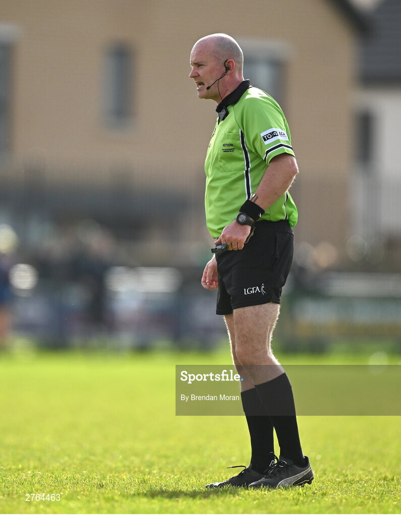 17 March 2024; Referee Shane Curley during the Lidl LGFA National League Division 1 Round 6 match between Meath and Kerry at Donaghmore Ashbourne GAA Club in Ashbourne, Meath. Photo by Brendan Moran/Sportsfile
