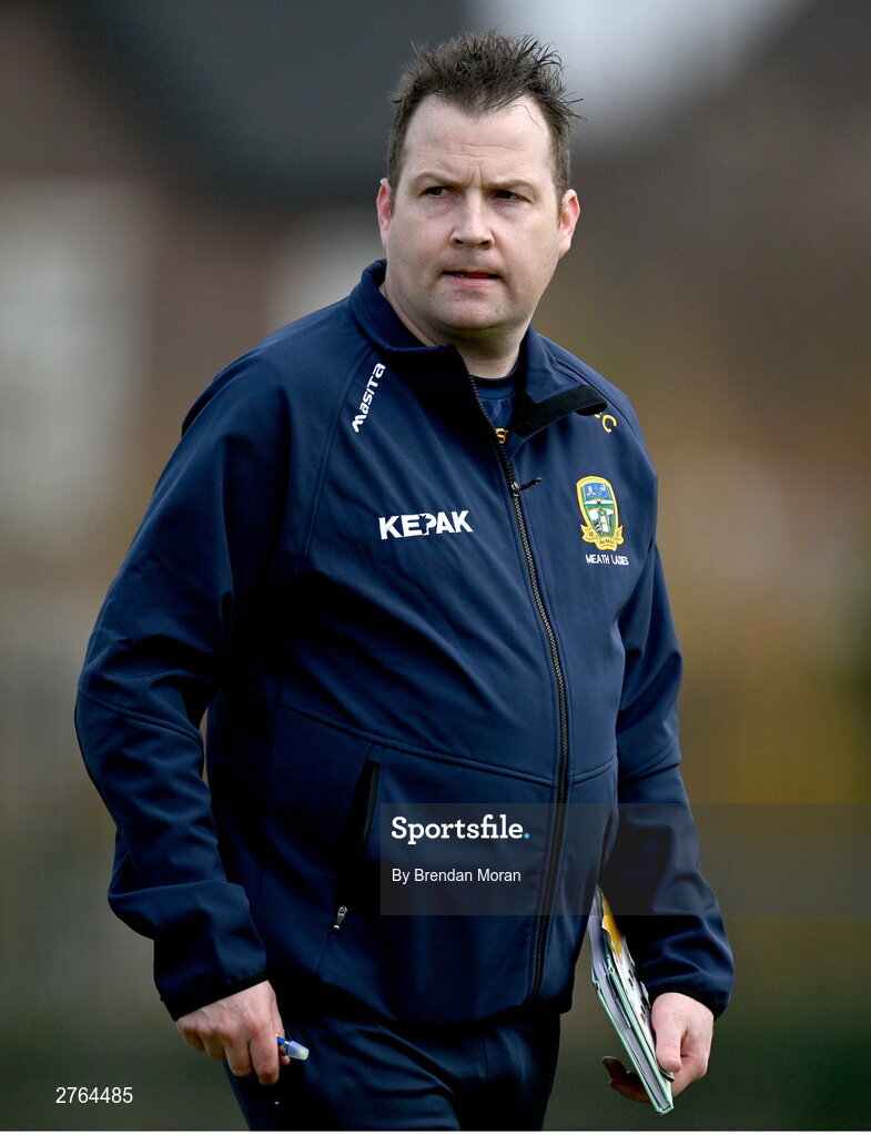 17 March 2024; Meath manager Shane McCormack before the Lidl LGFA National League Division 1 Round 6 match between Meath and Kerry at Donaghmore Ashbourne GAA Club in Ashbourne, Meath. Photo by Brendan Moran/Sportsfile