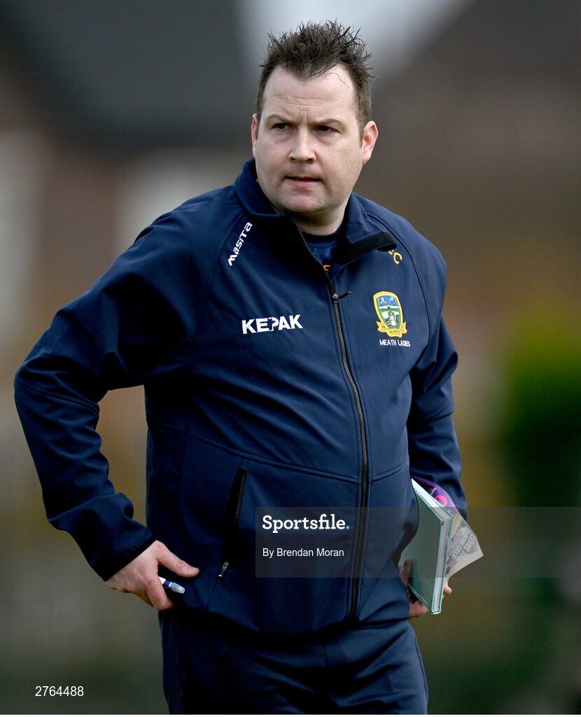 17 March 2024; Meath manager Shane McCormack before the Lidl LGFA National League Division 1 Round 6 match between Meath and Kerry at Donaghmore Ashbourne GAA Club in Ashbourne, Meath. Photo by Brendan Moran/Sportsfile