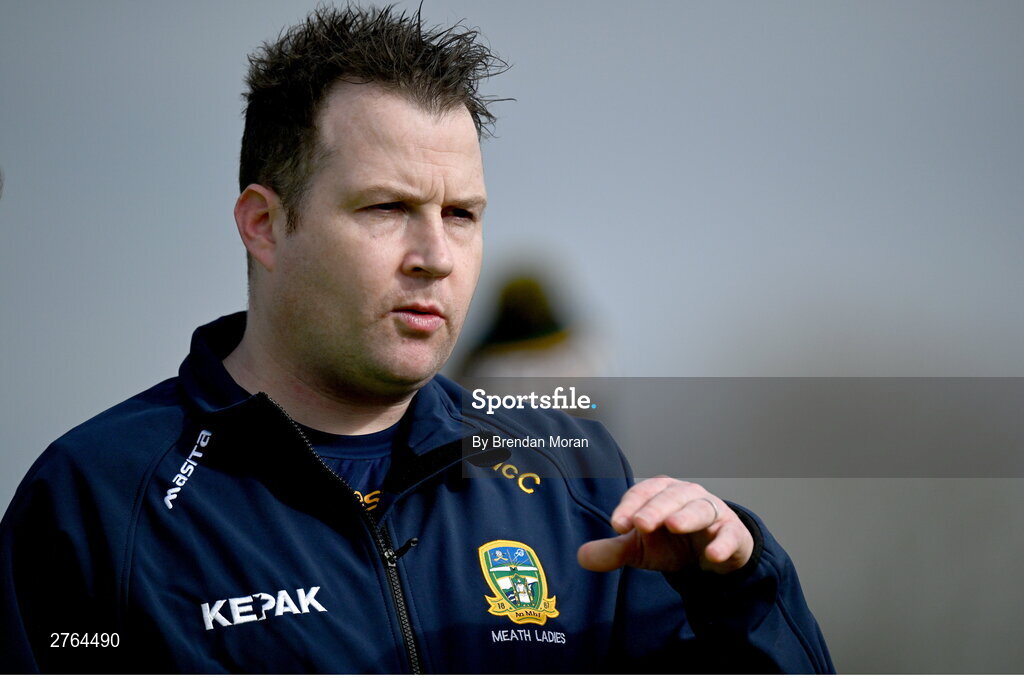 17 March 2024; Meath manager Shane McCormack before the Lidl LGFA National League Division 1 Round 6 match between Meath and Kerry at Donaghmore Ashbourne GAA Club in Ashbourne, Meath. Photo by Brendan Moran/Sportsfile