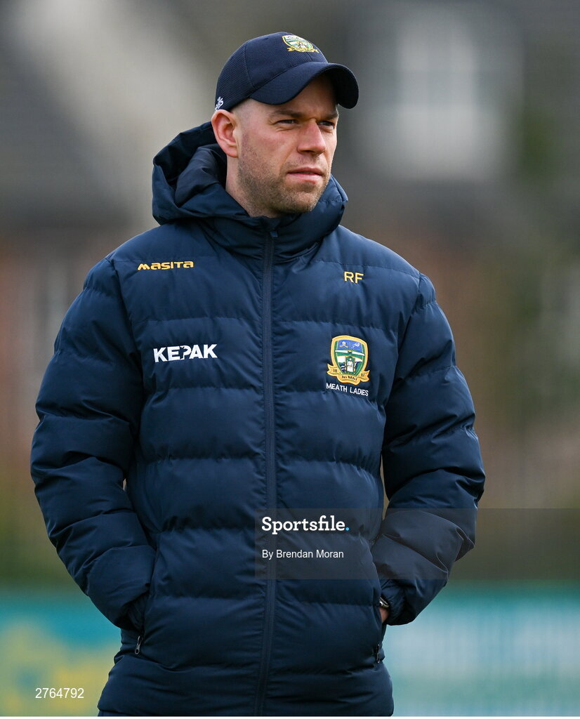 17 March 2024; Meath selector Ross Flynn before the Lidl LGFA National League Division 1 Round 6 match between Meath and Kerry at Donaghmore Ashbourne GAA Club in Ashbourne, Meath. Photo by Brendan Moran/Sportsfile