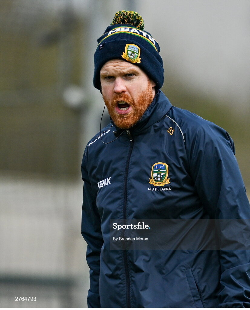 17 March 2024; Meath selector Stephen Sheeran before the Lidl LGFA National League Division 1 Round 6 match between Meath and Kerry at Donaghmore Ashbourne GAA Club in Ashbourne, Meath. Photo by Brendan Moran/Sportsfile