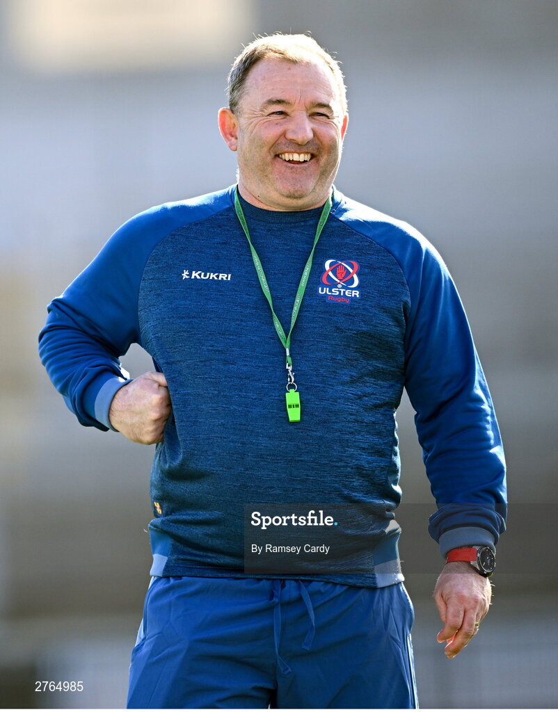 19 March 2024; Interim head coach Richie Murphy during Ulster Rugby squad training at the Kingspan Stadium in Belfast. Photo by Ramsey Cardy/Sportsfile